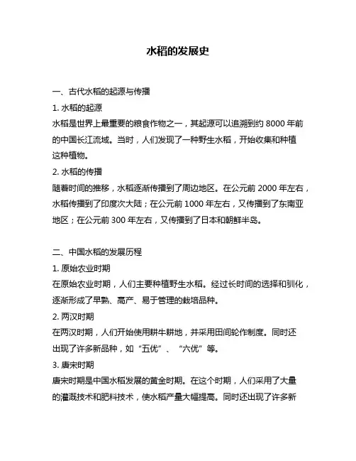 水稻的发展史