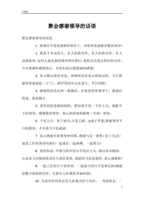 聚会感谢领导的话语