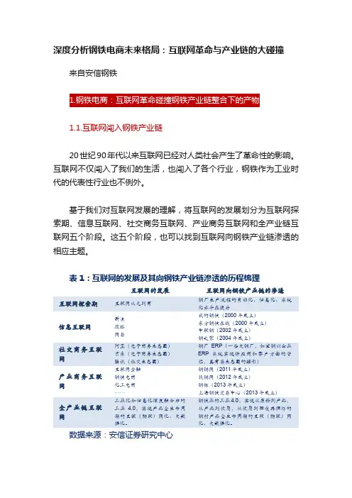 深度分析钢铁电商未来格局：互联网革命与产业链的大碰撞