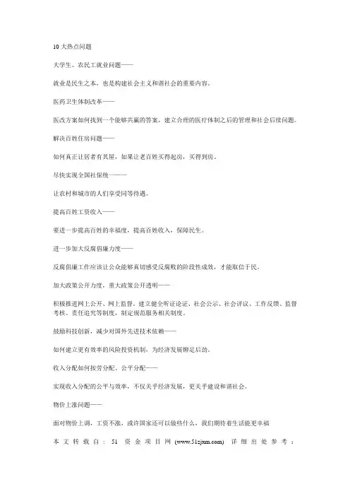 10大热点问题