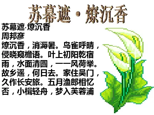 苏幕遮·燎沉香