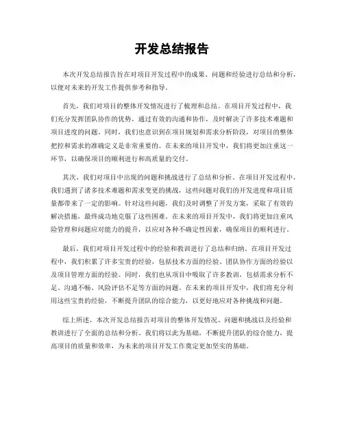 开发总结报告