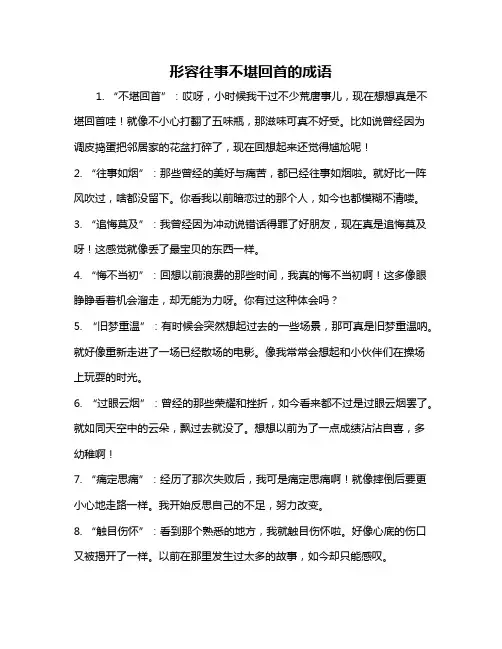 形容往事不堪回首的成语