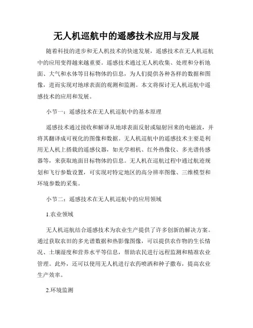 无人机巡航中的遥感技术应用与发展