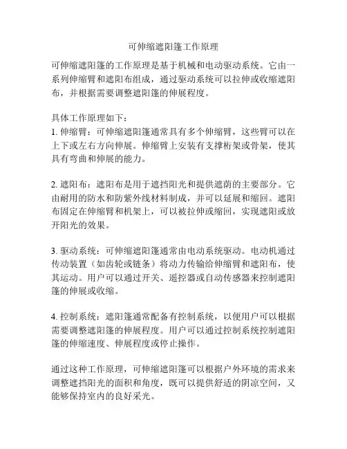 可伸缩遮阳篷工作原理