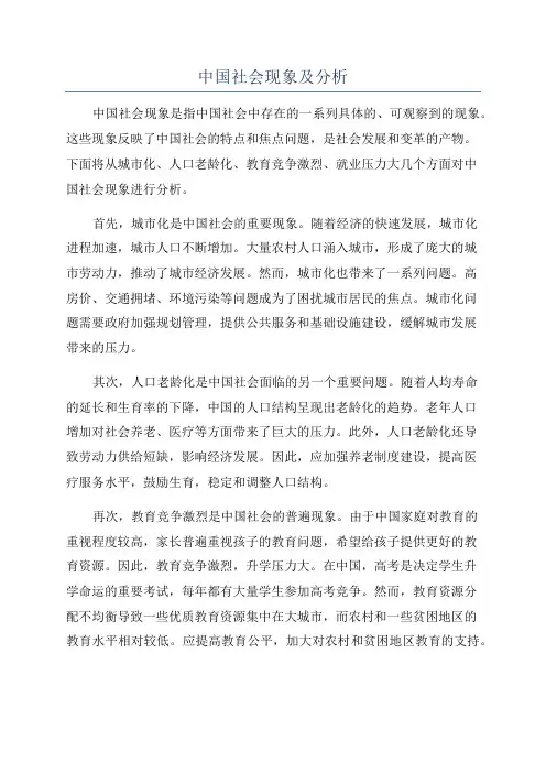 中国社会现象及分析