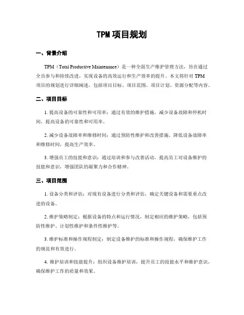 TPM项目规划