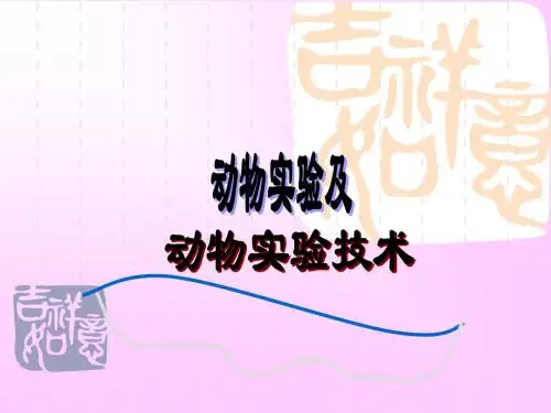 动物实验及动物实验技术