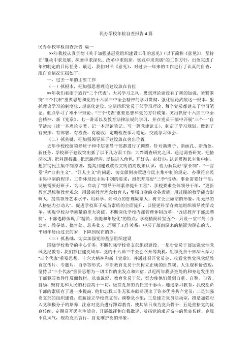 民办学校年检自查报告4篇
