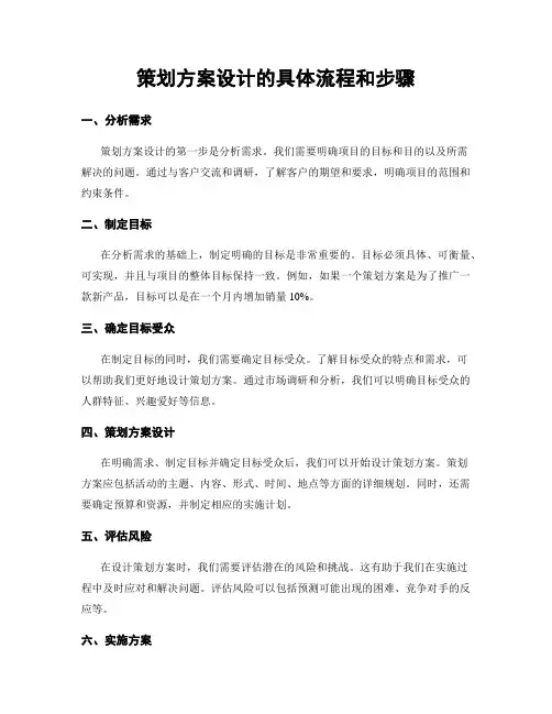 策划方案设计的具体流程和步骤