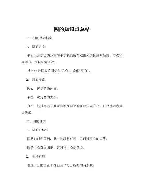 圆的知识点总结