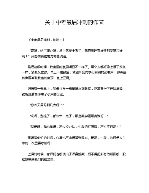 关于中考最后冲刺的作文
