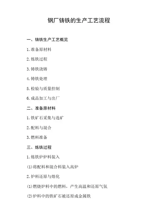 钢厂铸铁的生产工艺流程
