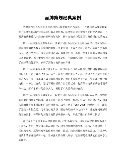 品牌策划经典案例
