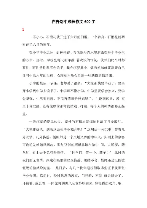 在告别中成长作文600字