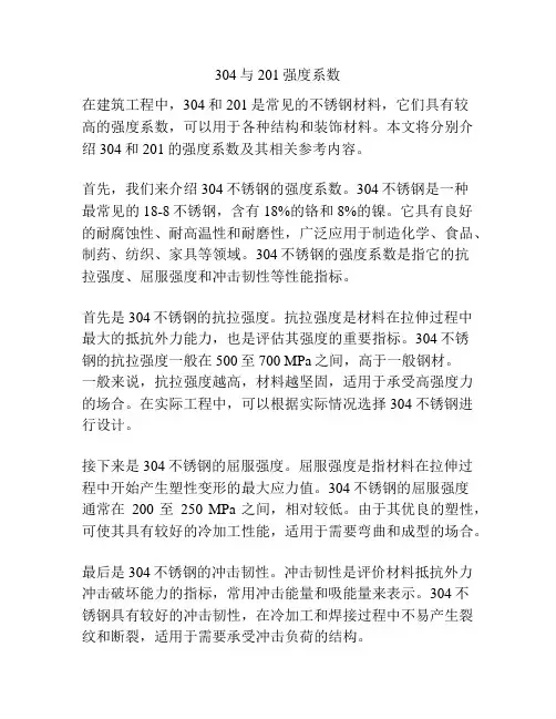 304与201强度系数