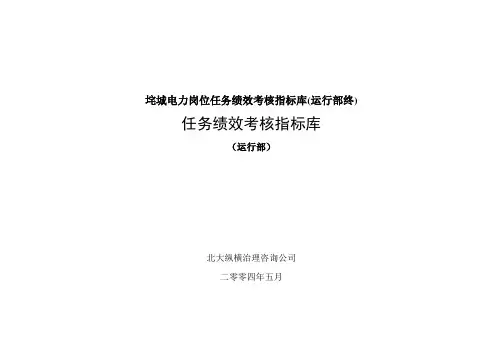 垞城电力岗位任务绩效考核指标库(运行部终)