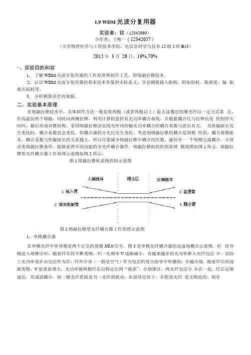实验19WDM光波分复用器
