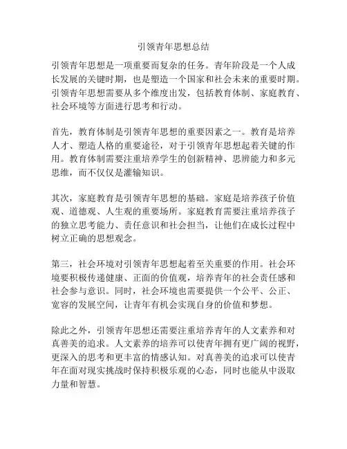 引领青年思想总结