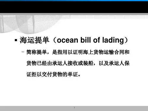 提单与风险防范PPT课件