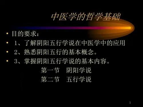 中医基础阴阳五行学说PPT医学课件