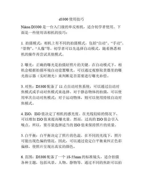 d3300使用技巧