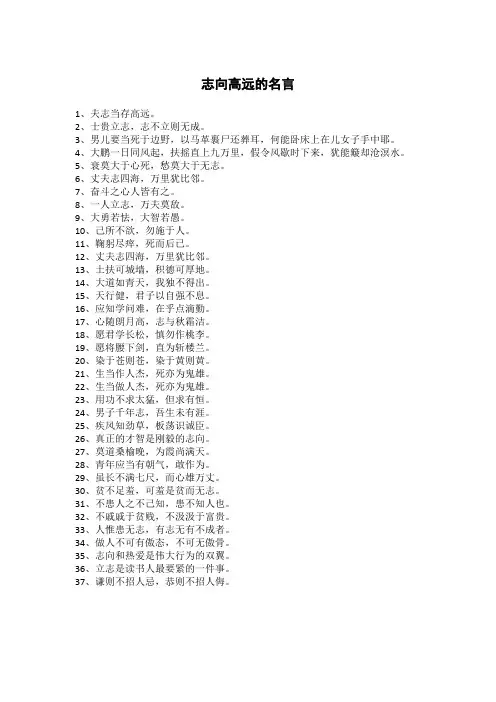 志向高远的名言
