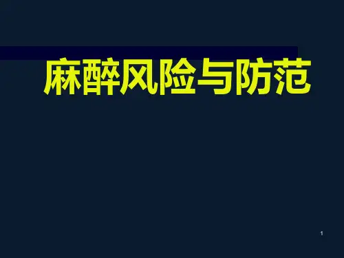 麻醉风险与防范ppt课件