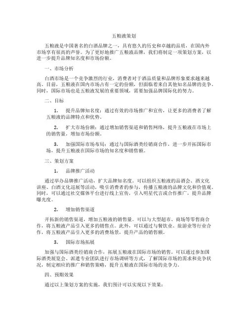 五粮液策划
