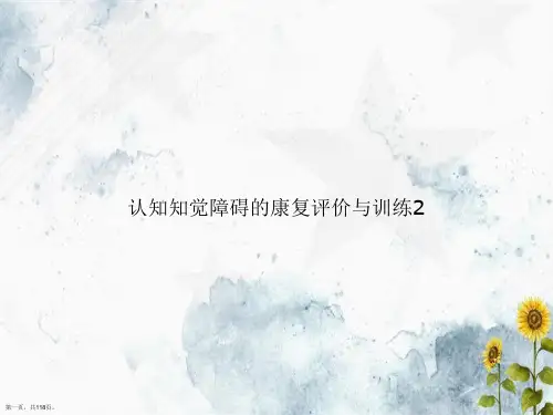 认知知觉障碍的康复评价与训练2讲课文档