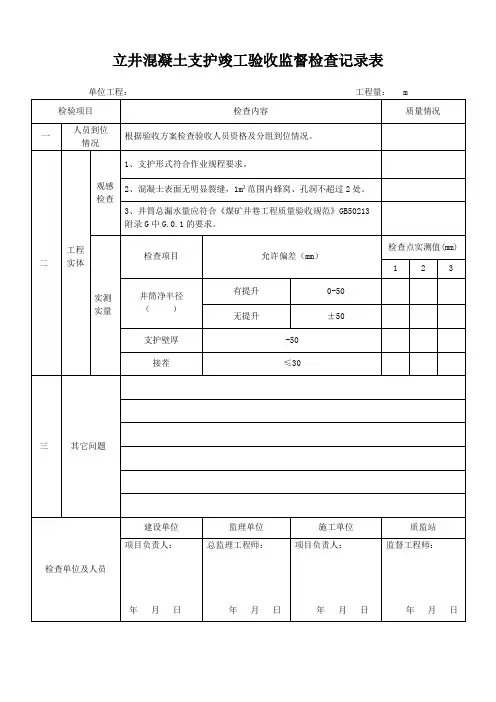 竣工验收监督检查记录表3.31