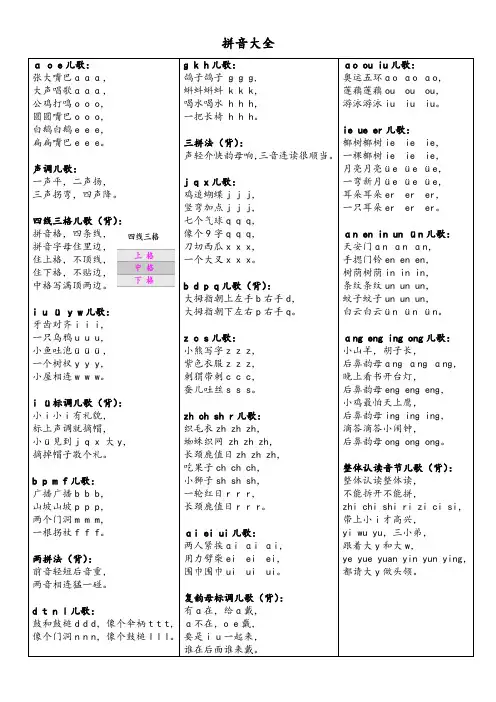 统编版语文一年级上册《拼音大全》