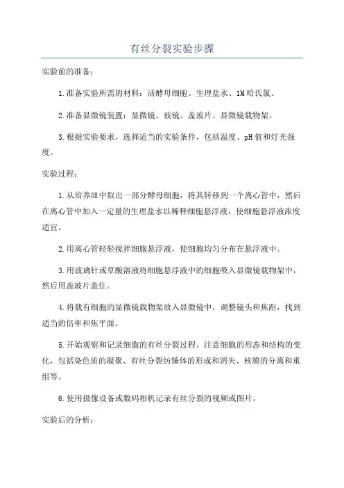 有丝分裂实验步骤