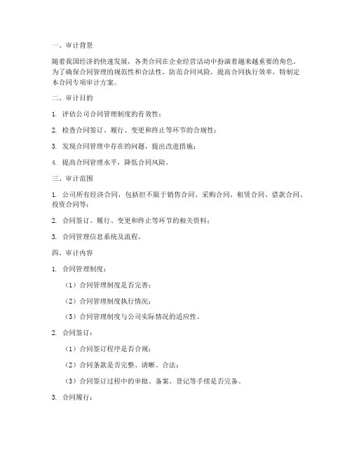 合同专项审计方案