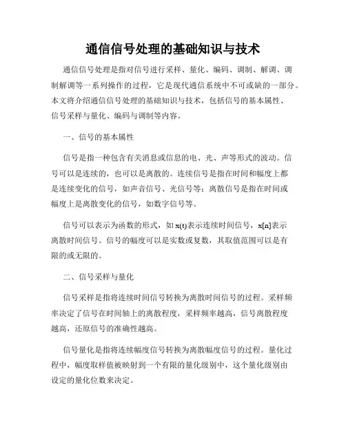 通信信号处理的基础知识与技术