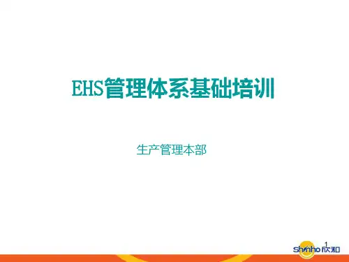 EHS管理体系基础培训110309PPT课件