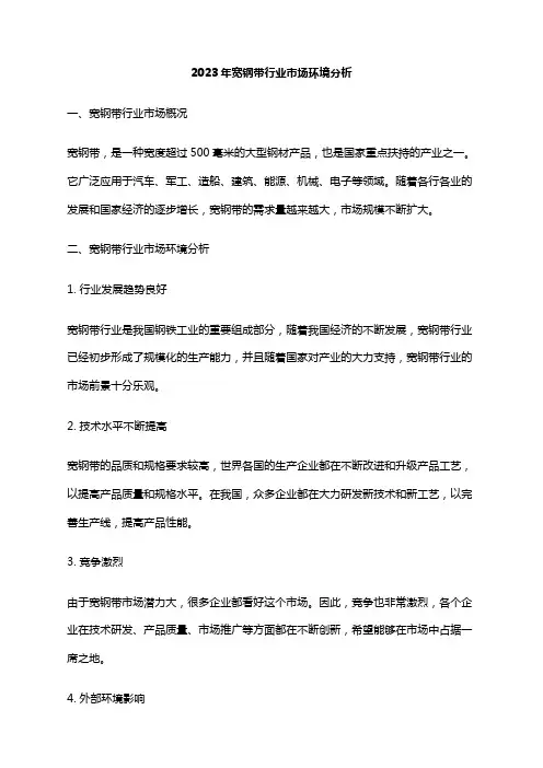 2023年宽钢带行业市场环境分析