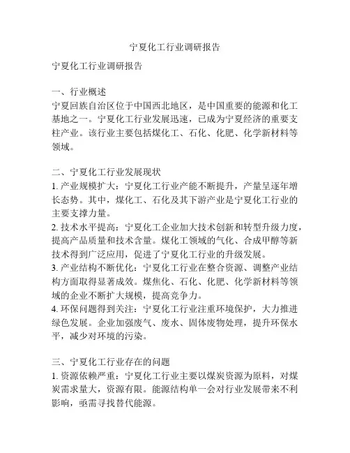 宁夏化工行业调研报告