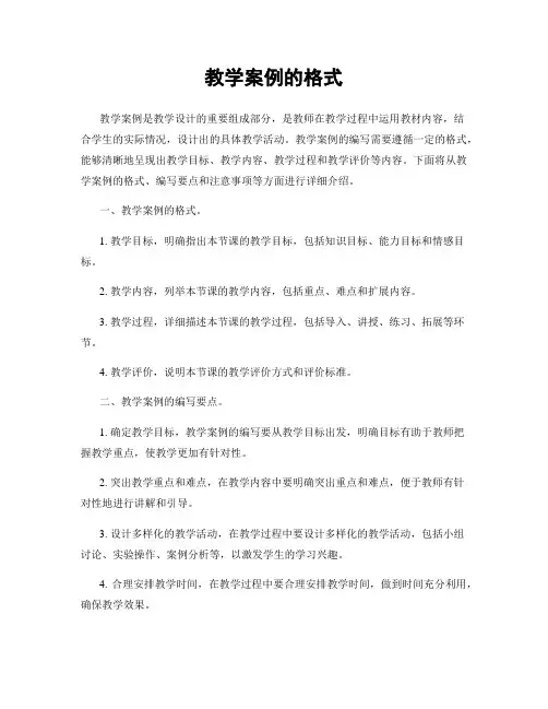 教学案例的格式