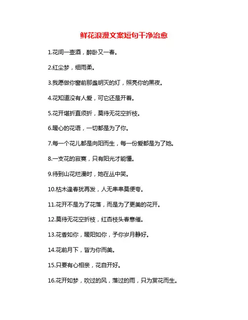 鲜花浪漫文案短句干净治愈