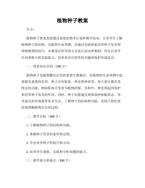 植物种子教案