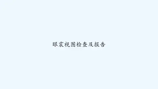 眼震视图检查及报告 PPT