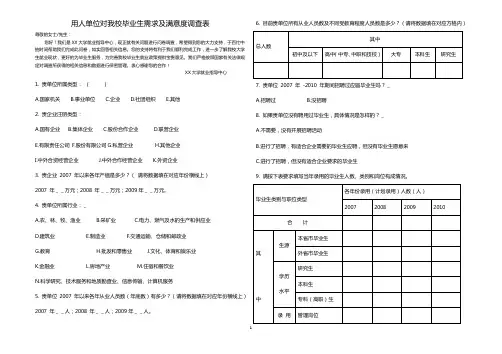 用人单位毕业生调查2