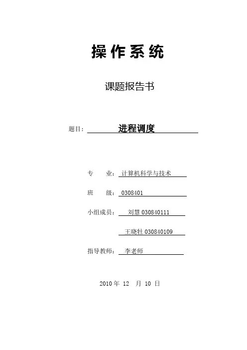 操作系统大型作业