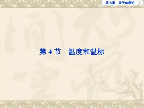 高中物理新人教版选修3-3：7.4温度和温标课件
