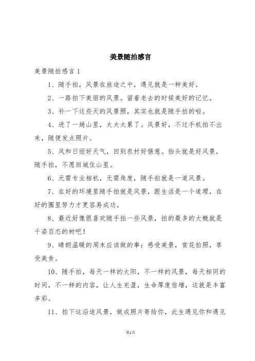 美景随拍感言