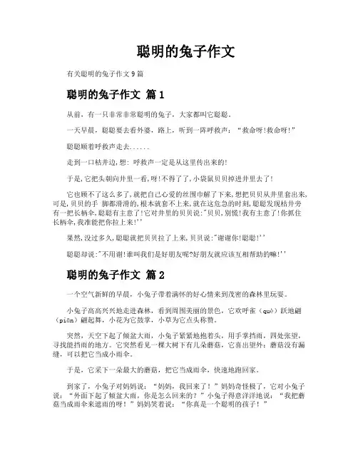 聪明的兔子作文