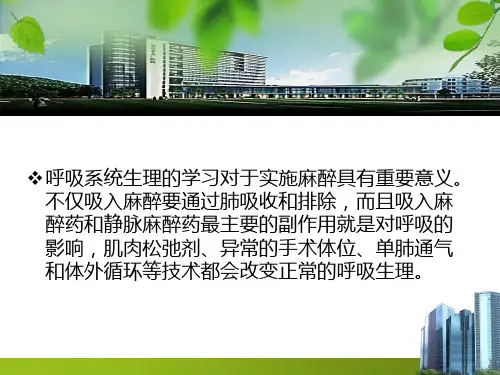 麻醉对呼吸的影响ppt课件.pptx