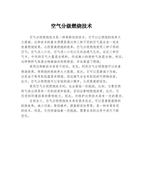 空气分级燃烧技术