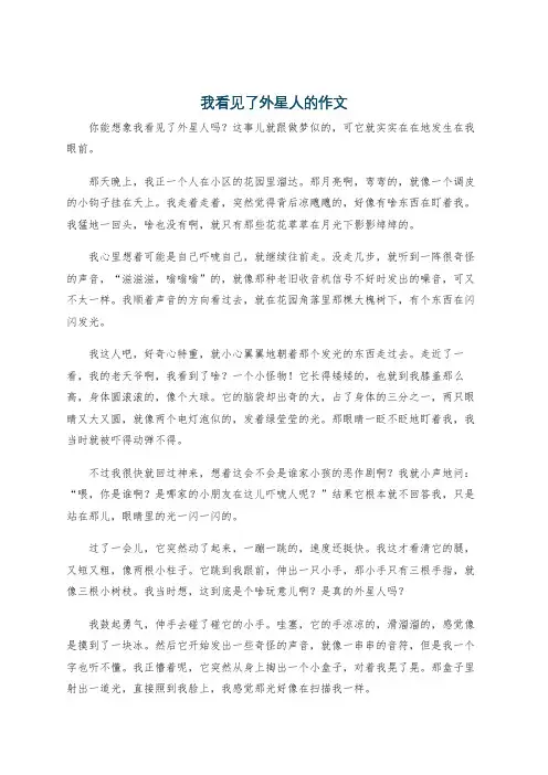 我看见了外星人的作文